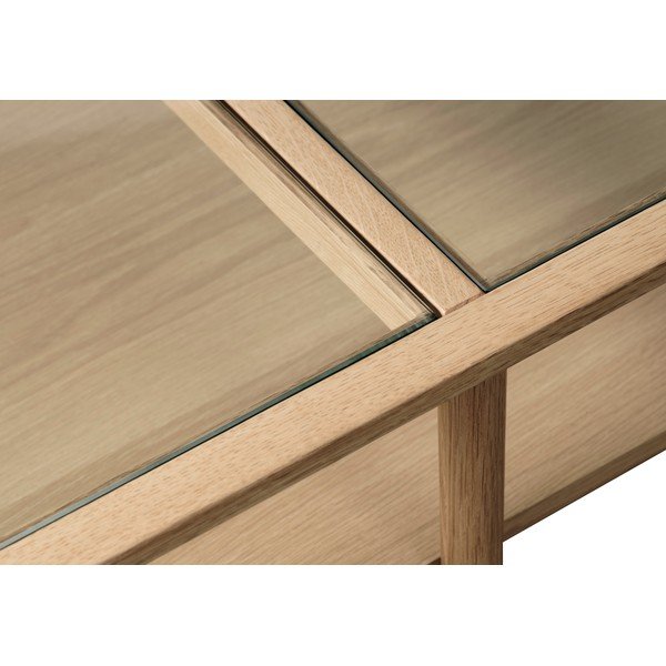 Dabīga toņa stikla žurnālgaldiņš 60x120 cm Elba – Unique Furniture-image-4