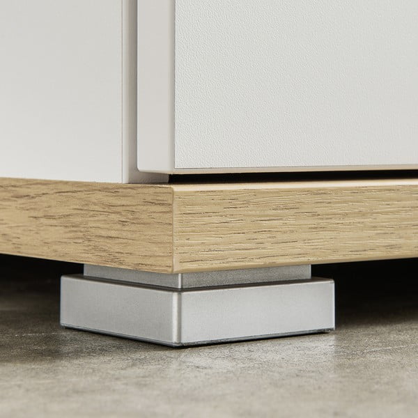 Balts dabīgā toņa apavu plaukts ar atvilktnēm un ozolkoka imitāciju Topix – Germania-image-1