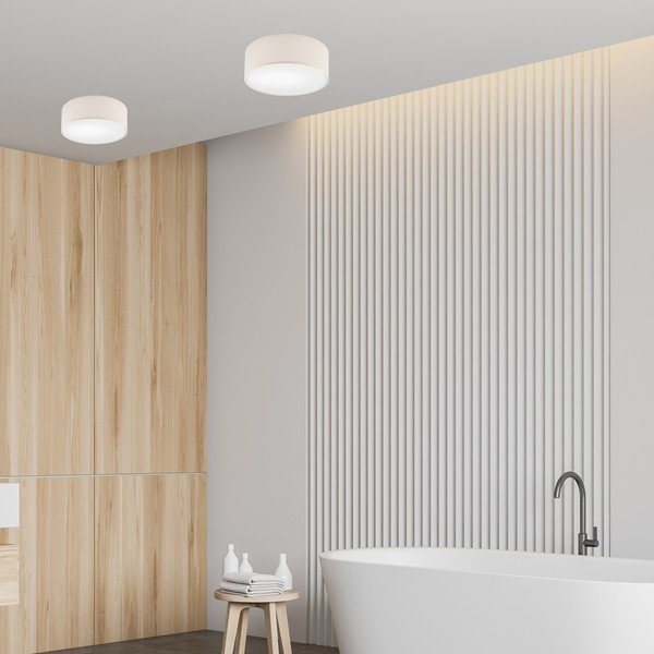 Krēmkrāsas griestu lampa ar auduma abažūru ø 35 cm Vivian – LAMKUR-image-1