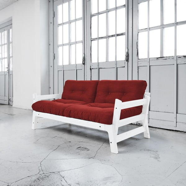 Dīvāns gulta Karup Step White/Passion Red