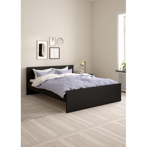 Melna divvietīga gulta 160x200 cm Naia – Tvilum-image-1