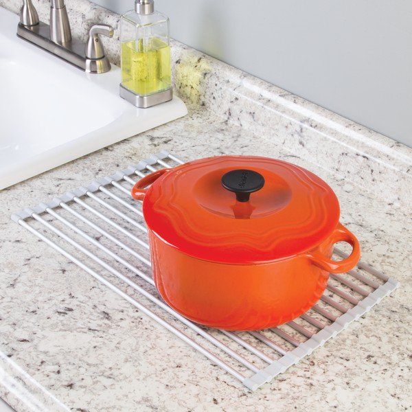 Sudraba krāsas alumīnija trauku žāvētājs izlietnei Metro – iDesign-image-4