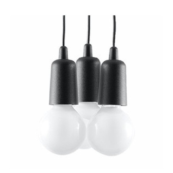 Melna piekaramā lampa 15x15 cm Rene – Sollux-image-1