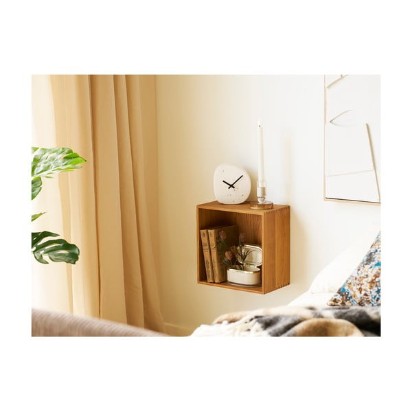 Dabīga toņa daudzlīmeņu ozola masīvkoka sienas plaukts 18 cm Townsville – House Nordic-image-3