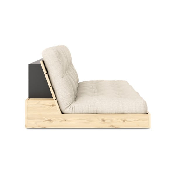 Pelēks/bēšs lina izvelkamais dīvāns 196 cm Base – Karup Design-image-3