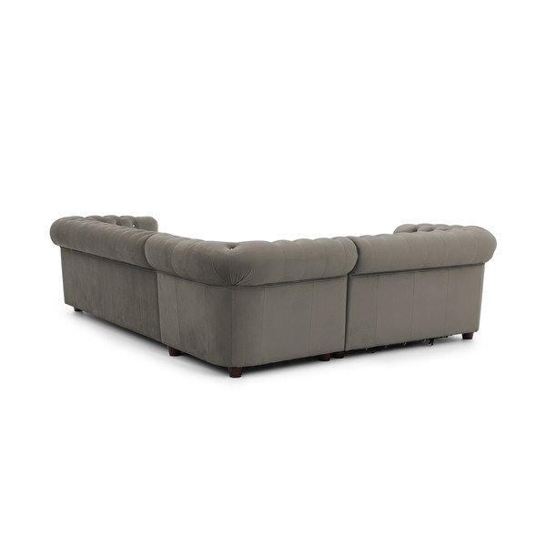 Pelēks samta salokāms stūra dīvāns (ar kreiso stūri/L veida) York Blik – Ropez-image-3