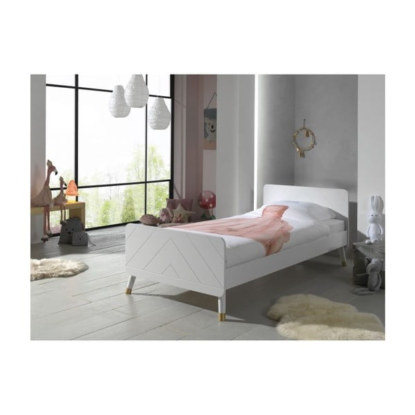 Balta bērnu gulta no priedes koka Vipack Billy, 90 x 200 cm-image-2