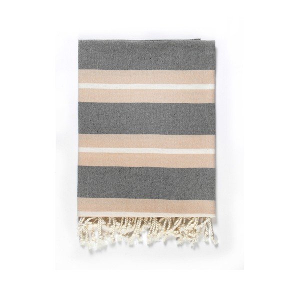 Bēši pelēks pludmales dvielis ar kokvilnas maisījumu Kate Louise Cotton Collection Line Beige Grey, 100 x 180 cm-image-3