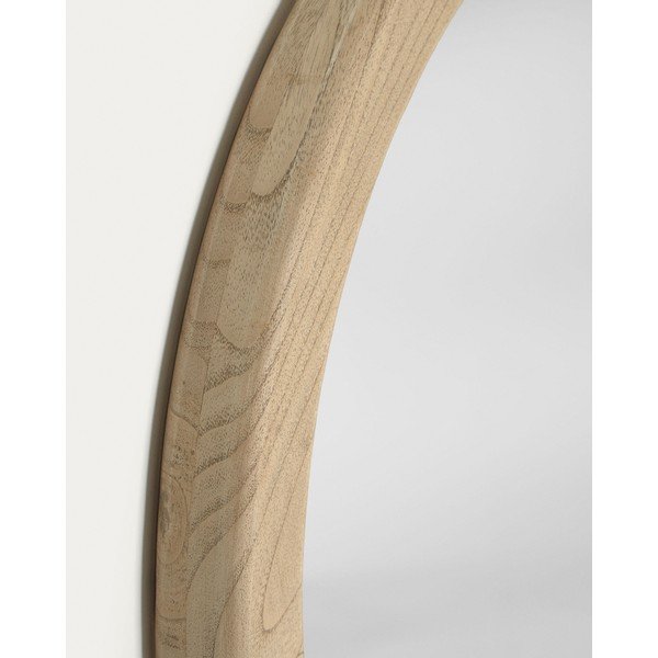 Sienas spogulis ar masīvkoka rāmi ø 50 cm Alum – Kave Home-image-4