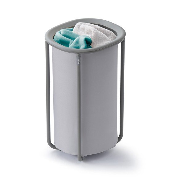 Gaiši pelēks tekstila veļas grozs 50 l Duo – Joseph Joseph