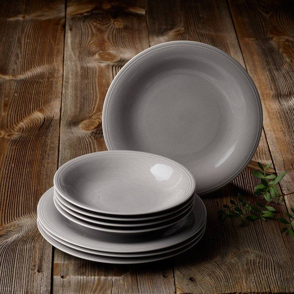 8 gabalu pelēks porcelāna trauku komplekts Like by Villeroy & Boch Group-image-1