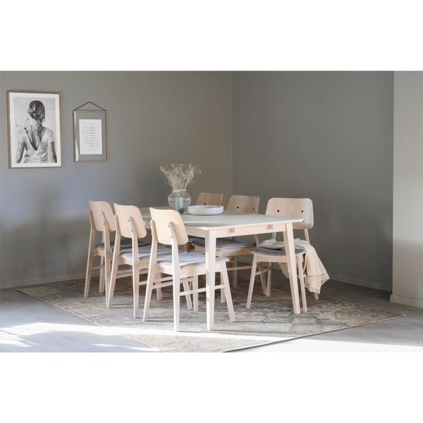 Gaiši brūns ēdamistabas krēsls ar gaiši pelēku sēdekli Rowico Nagano-image-2