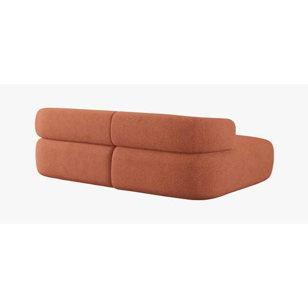 Terakotas oranžs stūra dīvāns no buklē auduma (ar kreiso stūri/ar zvilni) Jenny – Micadoni -image-2