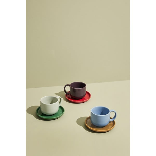 Zaļa/krēmkrāsas māla tasīte Amare – Hübsch-image-2