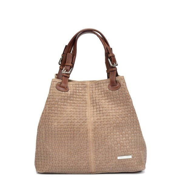 Brūnas un pelēkas ādas rokassomiņa Isabella Rhea 858-image-2