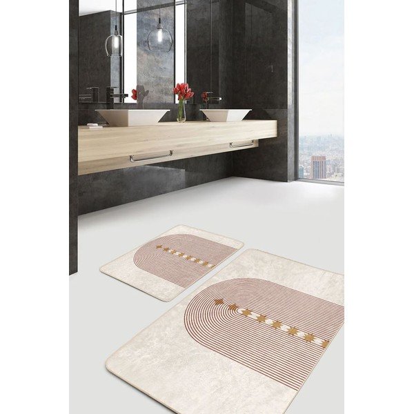 Bēši samta vannas istabas paklājiņi (2 gab.) 60x100 cm – Mila Home-image-2