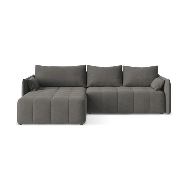 Tumši pelēks salokāms/ar uzglabāšanas vietu stūra dīvāns (ar kreiso stūri/ar zvilni) Moku – Makamii