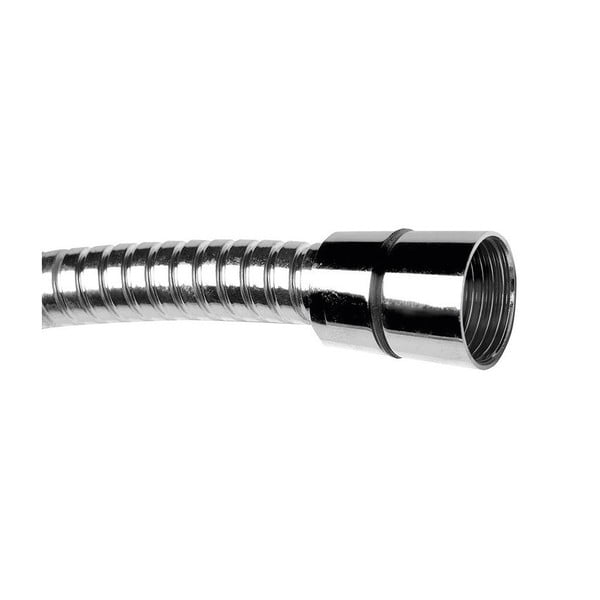 Spīdīgas sudraba krāsas nerūsējošā tērauda dušas šļūtene Powerflex – Sapho-image-2
