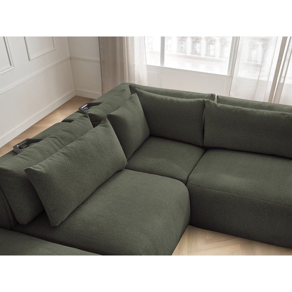Zaļš regulējams modulārais stūra dīvāns Jana – Bobochic Paris-image-3