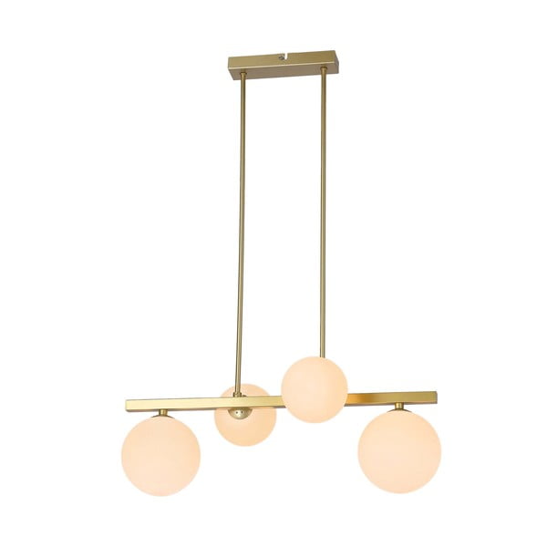 Balta/zelta krāsas piekaramā lampa ar stikla abažūru Kama – Candellux Lighting-image-2