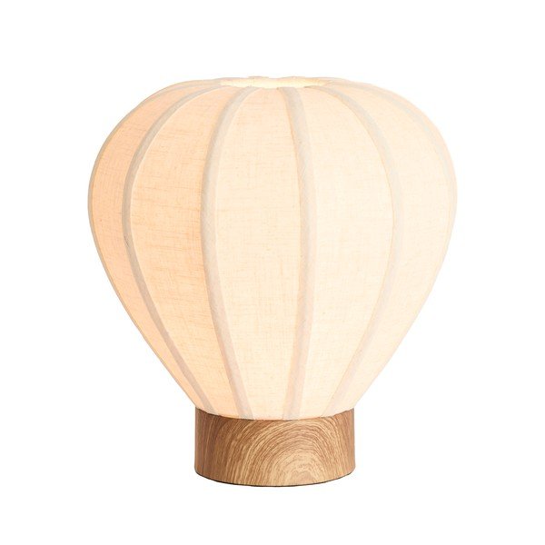 Krēmkrāsas metāla galda lampa ar auduma abažūru (augstums 36 cm) Kyzo – Light & Living-image-1