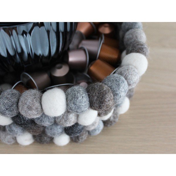 Pelēks un balts vilnas bumbiņu glabāšanas grozs Wooldot Ball Basket, ⌀ 28 cm-image-2