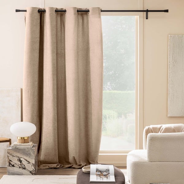 Gaiši brūns buklē aizkars 140x260 cm Winona – douceur d'intérieur-image-3