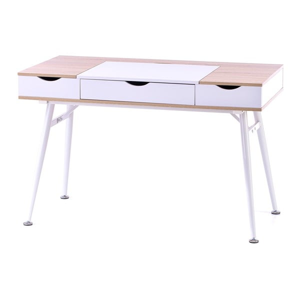 Darba galds ar ozolkoka imitācijas galda virsmu 60x120 cm Faryn – Homede