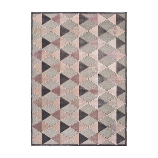 Pelēks un rozā paklājs Universal Farashe Triangle, 160 x 230 cm