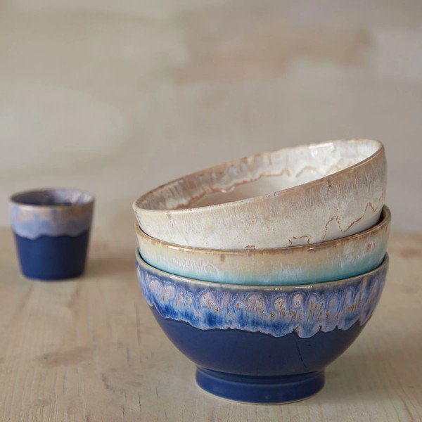 Tirkīzzilas māla bļodas (4 gab.) ø 15 cm Latte – Costa Nova-image-1