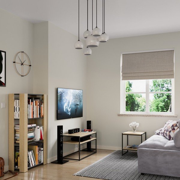Brūns žurnālgaldiņš ar valrieksta koka imitācijas galda virsmu 40x80 cm Pjan – Homede-image-1