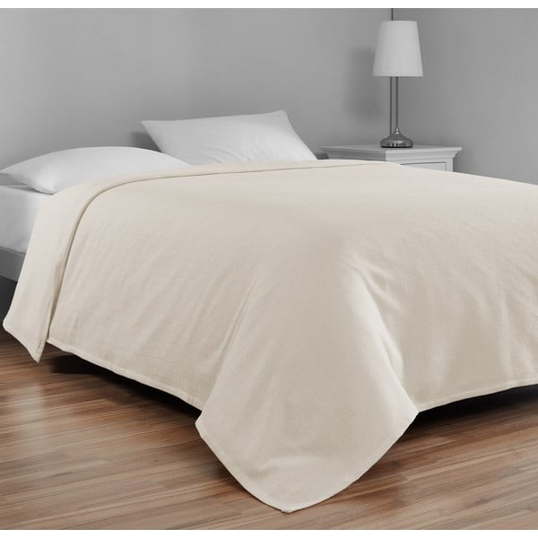 Krēmkrāsas kokvilnas gultas pārklājs divguļamai gultai 200x230 cm Serenity – Mijolnir