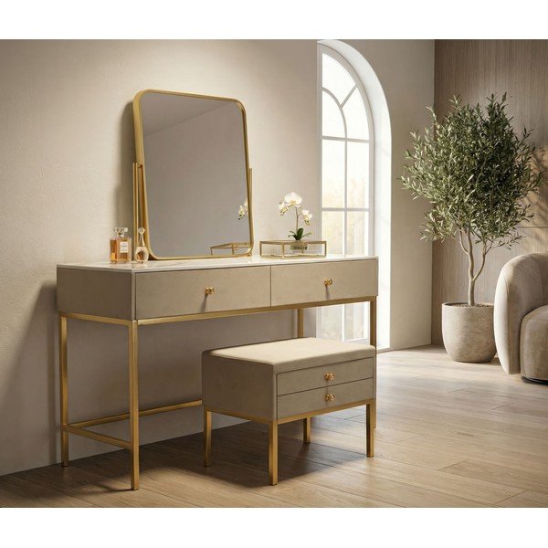 Priedes masīvkoka kosmētikas galdiņš 45x120 cm Luxury – Mauro Ferretti-image-1