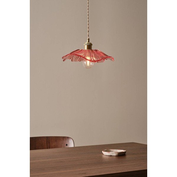 Sarkana/zelta krāsas stikla piekaramā lampa ø 30 cm Nugget – Jotex-image-1
