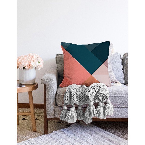 Spilvendrāna ar kokvilnas maisījumu Minimalist Cushion Covers Triangles, 55 x 55 cm-image-2