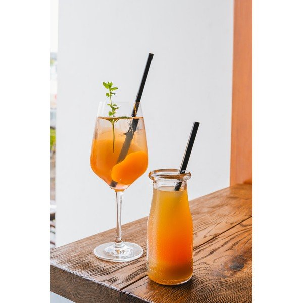 6 melnu stikla salmiņu komplekts Vialli Design, garums 20 cm-image-3