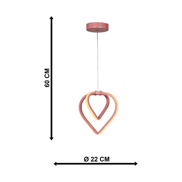 Rozā metāla LED piekaramā lampa ø 22 cm Sevinc – Squid Lighting-image-4