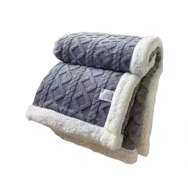 Pelēks pleds no Sherpa flīsa 150x200 cm Island – My House-image-1