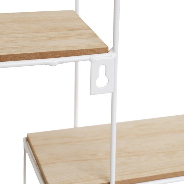 Balts/dabīga toņa daudzlīmeņu sienas plaukts 50 cm – Casa Selección-image-1