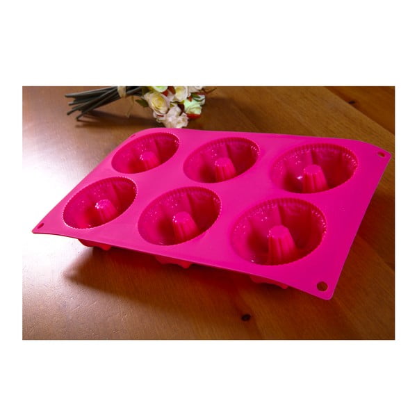 Forma bundt kūkām, 6 gab., rozā krāsā
