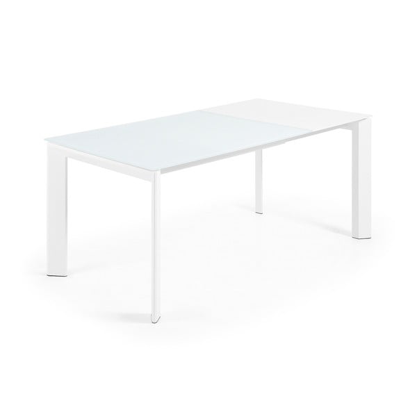 Izvelkams ēdamgalds ar papildu galda virsmu ar stikla galda virsmu 80x120 cm Axis – Kave Home-image-1