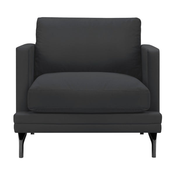 Tumši pelēks krēsls ar melnu kāju balstu Windsor & Co Sofas Jupiter