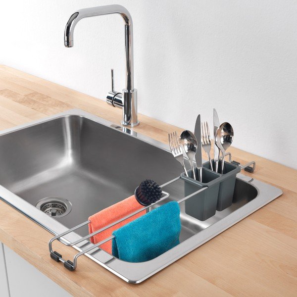 Sudraba krāsas tērauda trauku žāvētājs – Metaltex-image-2