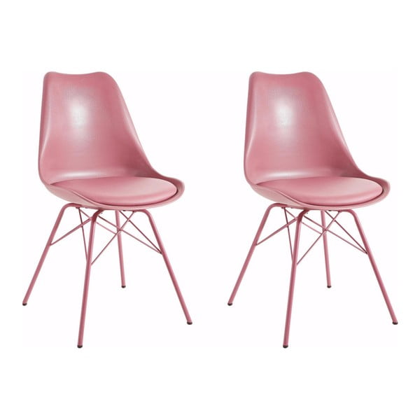 2 rozā ēdamistabas krēslu komplekts Støraa Lucinda