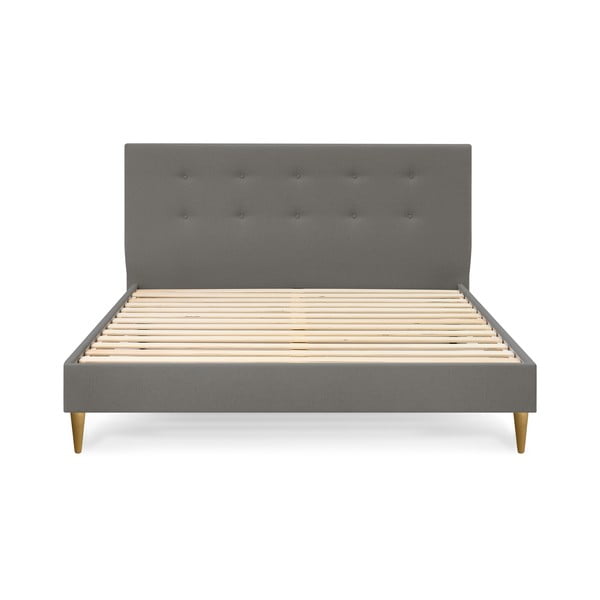 Tumši pelēka divguļamā gulta Bobochic Paris Rory Light, 180 x 200 cm-image-2