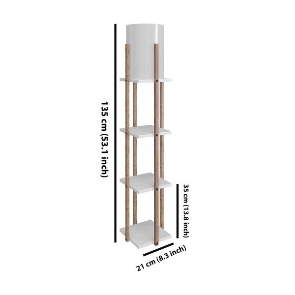Balta/dabīga toņa stāvlampa (augstums 135 cm) Nora – Opviq lights-image-2