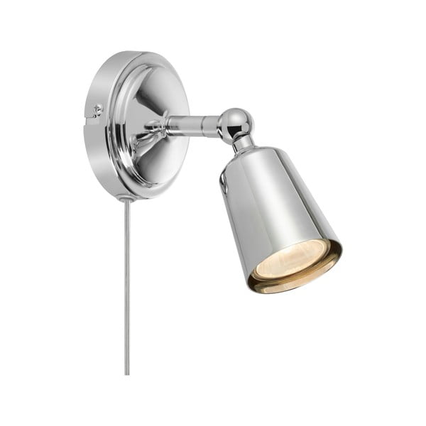 Sudraba krāsas sienas lampa ar vadu Tiny – Markslöjd