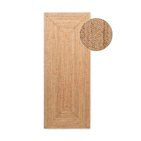 Dabīga toņa divpusējs/ar rokām darināts džutas celiņa paklājs 80x200 cm Sharmila Natural Brown – Hanse Home