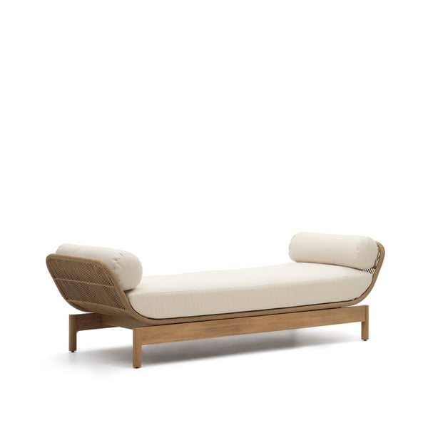 Krēmkrāsas/dabīga toņa akācijas masīvkoka dārza dīvāns Catalina – Kave Home-image-2