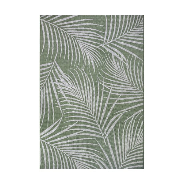 Zaļš āra paklājs Ragami Flora, 160 x 230 cm
